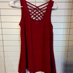 Ladies, Tank Blouse, Magenta in color, Size Medium